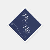 Navy Blue Mr. en Mrs Elegant Wedding Napkins Servet (Hoek)