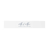 Navy Blue Mr. en Mrs. Rustic Calligraphy Trouwen Uitnodigingen Wikkel (Vlak)