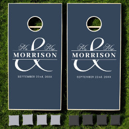 Navy Blue Mr. en Mrs. Wedding Elegant Modern