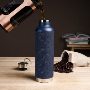 Navy Blue Mud Cloth geïnspireerd diamantpatroon Waterfles