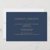 Navy Blue Multi Photo Modern Graduparty Kaart (Achterkant)