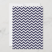 Navy Blue Mustache Chevron Birthday Party Kaart (Achterkant)