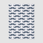 Navy Blue Mustache Pattern Father's Day Tissuepapier (Voorkant)