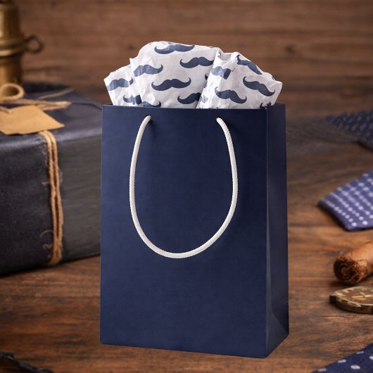 Navy Blue Mustache Pattern Father's Day Tissuepapier