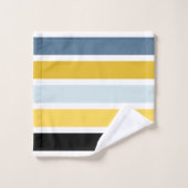 Navy Blue Mustard Yellow Monogram Bad Handdoek (Wasdoekje)