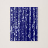 Navy blue muzieknoten legpuzzel (Verticaal)
