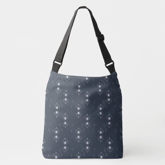 Navy Blue Mystic Eye Abstract Crossbody Tas (Voorkant)