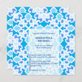 Navy Blue Naadloze bruiloft Kaart (Voorkant / Achterkant)