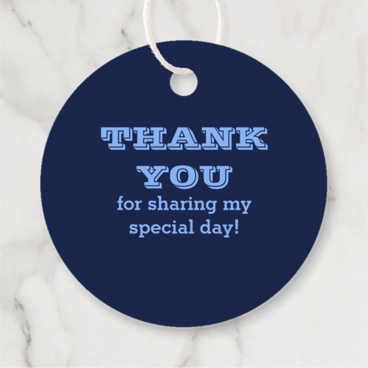 Navy Blue Naam Logo Bedankjes Labels (Achterkant)