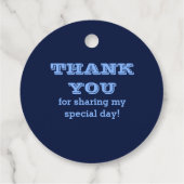 Navy Blue Naam Logo Bedankjes Labels (Achterkant)