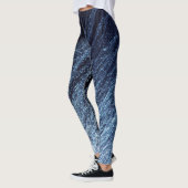 Navy Blue naar Cerulean Ombre Glitter, Water Eleme Leggings (Links)