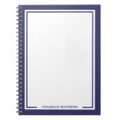 Navy Blue Name Monogram Notitieboek (Voorkant)