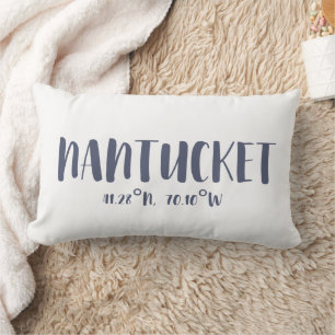 Navy Blue Nantucket Coordinates Beach House Kussen