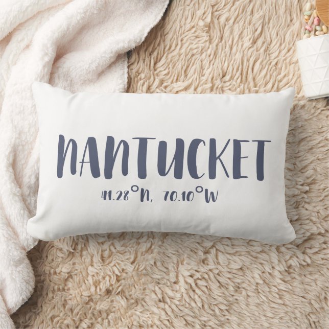 Navy Blue Nantucket Coordinates Beach House Kussen (Deken)