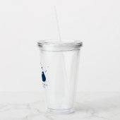 Navy Blue Nantucket Island ACK bruiloft gunst Acryl Drinkbeker (Links)