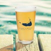 Navy Blue Nantucket Island ACK bruiloft gunst Glas