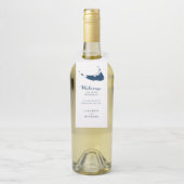 Navy Blue Nantucket Island bruiloft gunst Flessenhanger (Op fles)