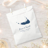 Navy Blue Nantucket Island Kaart Bruiloft Favor Ba Bedankzakje (Geknipt)