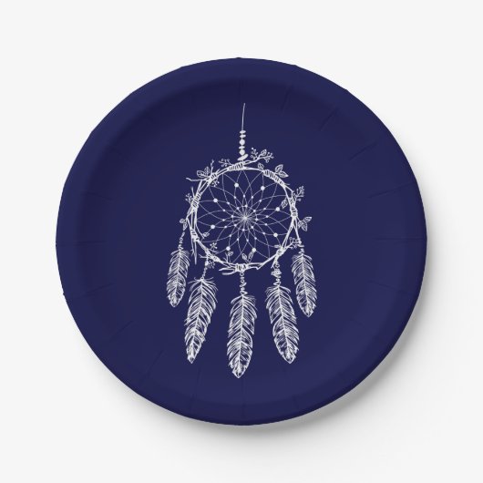 Navy Blue Native American Dream Catcher Wedding Papieren Bordje (Voorkant)