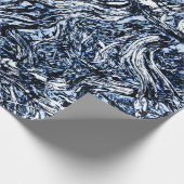 Navy Blue Natuur Abstract patroon Cadeaupapier (Hoek)