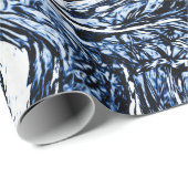 Navy Blue Natuur Abstract patroon Cadeaupapier (Rol Hoek)