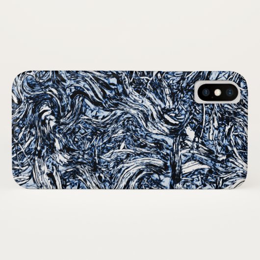 Navy Blue Natuur Abstract patroon Case-Mate iPhone Case (Achterkant (horizontaal))