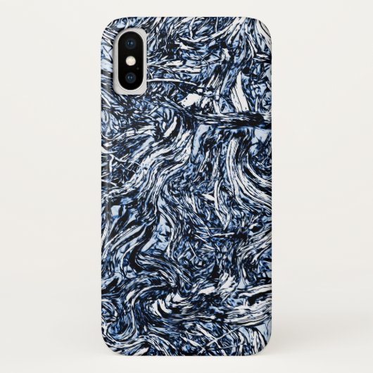 Navy Blue Natuur Abstract patroon Case-Mate iPhone Case (Achterkant)