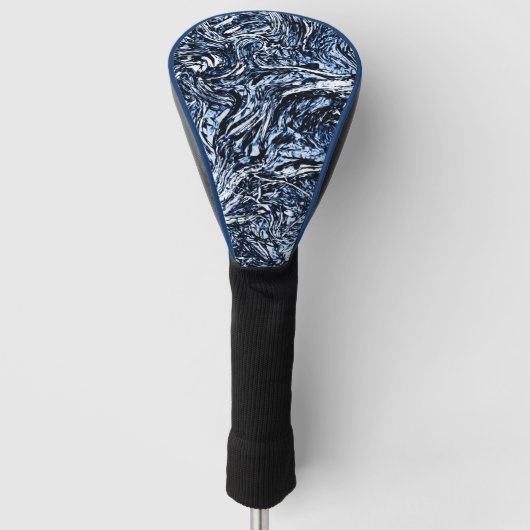 Navy Blue Natuur Abstract patroon Golfheadcover (Voorkant)