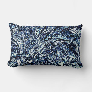 Navy Blue Natuur Abstract patroon Kussen