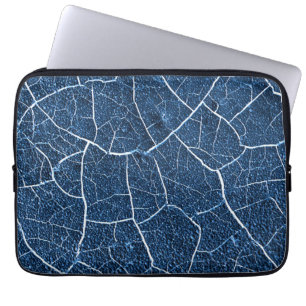 Navy Blue Natuur Abstract patroon Laptop Sleeve