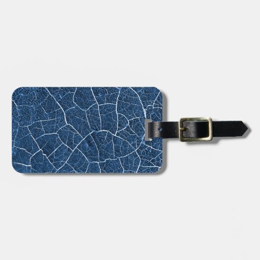Navy Blue Natuur Abstract patroon - op maat gemaak Bagagelabel (Voorkant horizontaal)