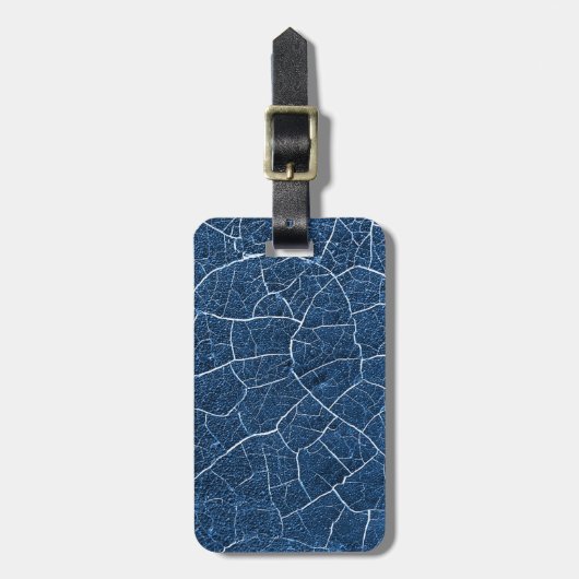 Navy Blue Natuur Abstract patroon - op maat gemaak Bagagelabel (Voorkant verticaal)