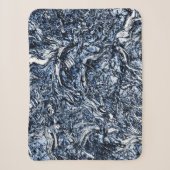 Navy Blue Natuur Abstract patroon Sherpa Deken (Voorkant)