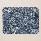 Navy Blue Natuur Abstract patroon Sherpa Deken (Voorkant (horizontaal))