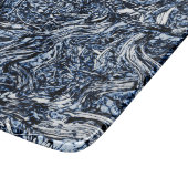 Navy Blue Natuur Abstract patroon Snijplank (Hoek)