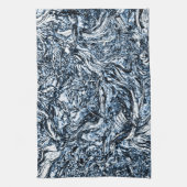 Navy Blue Natuur Abstract patroon Theedoek (Verticaal)