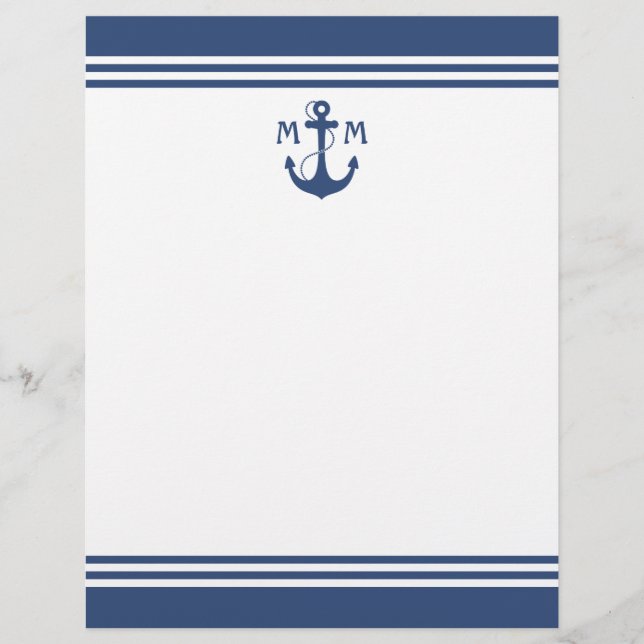 Navy Blue Nautical Anchor (Voorkant)