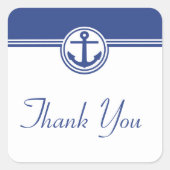 Navy Blue Nautical Anchor Dank u Stickers (Voorkant)