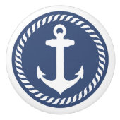 Navy Blue Nautical Anchor Drawer Knob Keramische Knop (Voorkant)