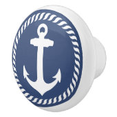 Navy Blue Nautical Anchor Drawer Knob Keramische Knop (Rechts)