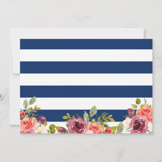 Navy Blue Nautical Anchor Floral Save the Date (Achterkant)
