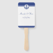 Navy Blue Nautical Anchor Handwaaier (Achterkant)