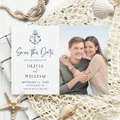 Navy Blue Nautical Anchor Monogram Weddenfoto Save The Date