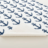 Navy blue nautical anchor patroon sherpa dekens (3/4)