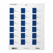 Navy Blue Nautical Anchor Pattern Etiket (Full Sheet)
