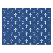 Navy Blue Nautical Anchor Pattern Tafelkleed (Voorkant (Horizontaal))