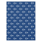 Navy Blue Nautical Anchor Pattern Tafelkleed (Voorkant)