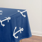 Navy Blue Nautical Anchor Pattern Tafelkleed (Voorbeeld)