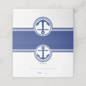 Navy Blue Nautical Anchor Reception Place Card Plaatskaartje (Buitenkant ongevouwen)