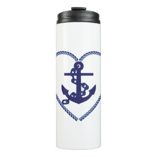 Navy Blue Nautical Anchor Sailor Choice Thermosbeker